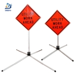 Roll Up Sign & Stand - Heavy Duty Steel Dual Spring Stand for Roll Up Traffic Signs